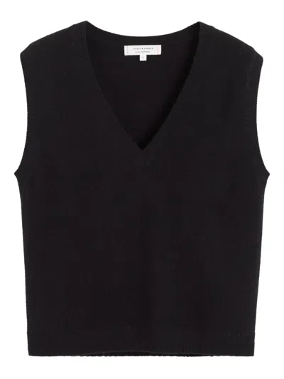 Chinti & Parker V-neck Cashmere Top In Black