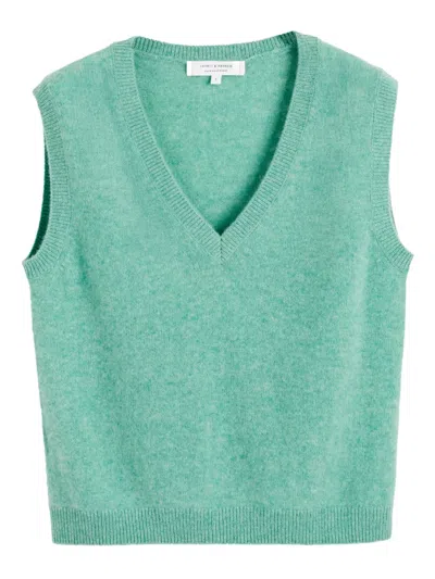 Chinti & Parker V-neck Cashmere Top In Green