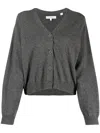 Chinti & Parker V-neck Cropped Wool Cardigan In Grey