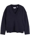 Chinti & Parker V-neck Ribbed Jumper In Blue
