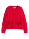 Chinti & Parker Wool-cashmere Velvet Bow Sweater In Red