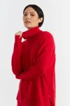 Chinti & Parker Velvet-red Wool-cashmere Rollneck Sweater