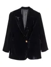 Chinti & Parker Velvet Star-motif Blazer In Black