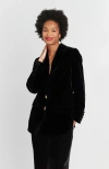 Chinti & Parker Viscose Velvet Jacket In Black