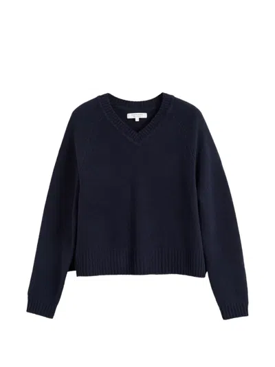 Chinti & Parker V-neck Raglan-sleeve Sweater In Black