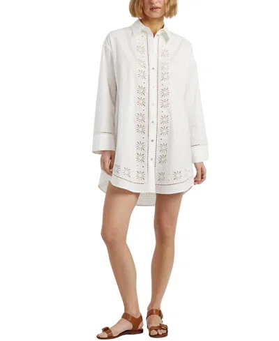 CHINTI & PARKER WOMEN'S COTTON BRODERIE SHIRT DRESS