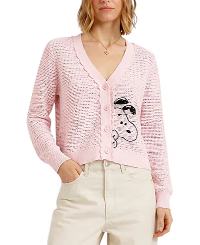 Chinti & Parker Snoopy Crochet Cotton Cardigan In Neutral