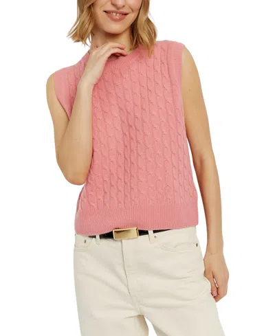 Chinti & Parker Women's Pure Cashmere Cabled Tank In Salmon