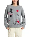 Chinti & Parker Women's Wool Cashmere Charlie's Poker Pals Sweater In Gray