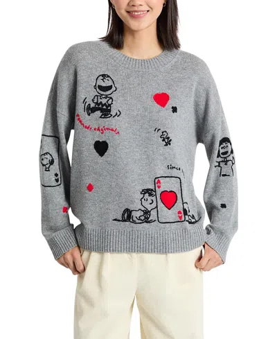 CHINTI & PARKER WOMEN'S WOOL CASHMERE CHARLIE'S POKER PALS SWEATER