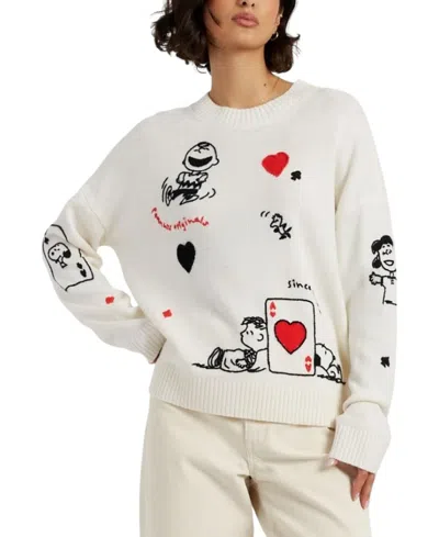 Chinti & Parker Women's Wool Cashmere Charlie's Poker Pals Sweater In White