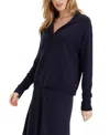 Chinti & Parker Wool Cashmere Blend V Neck Collared Sweater In Blue