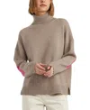 Chinti & Parker Women's Wool Cashmere Elbow Patch Rollneck Sweater In Nude