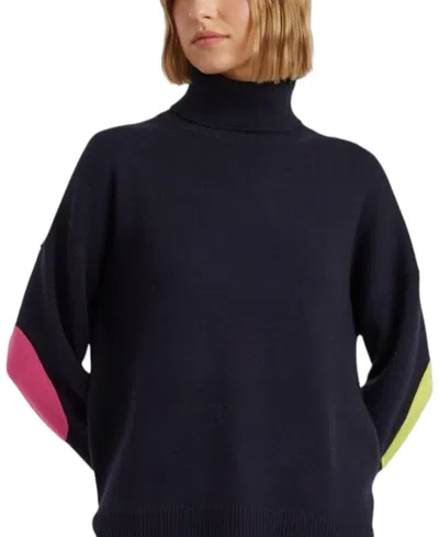 Chinti & Parker Women's Wool Cashmere Elbow Patch Rollneck Sweater In Black