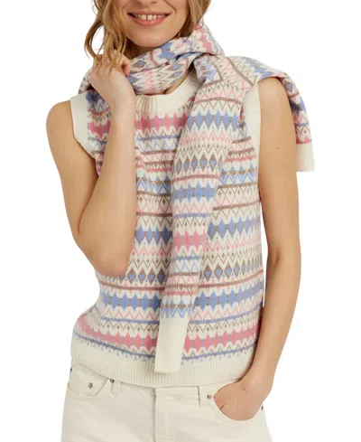 Chinti & Parker Women's Wool Cashmere Fair Isle V-neck Tank In Cream