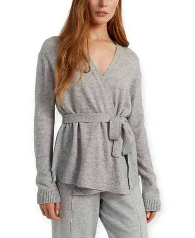 Chinti & Parker Lightweight Wool-cashmere Wrap Cardigan In Gray
