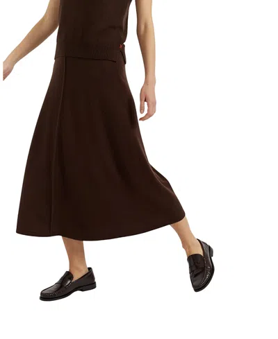 Chinti & Parker Women's Wool Cashmere Midi Skirt In Brown