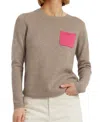 Chinti & Parker Warm-oatmeal Wool-cashmere One Pocket Sweater In Nude