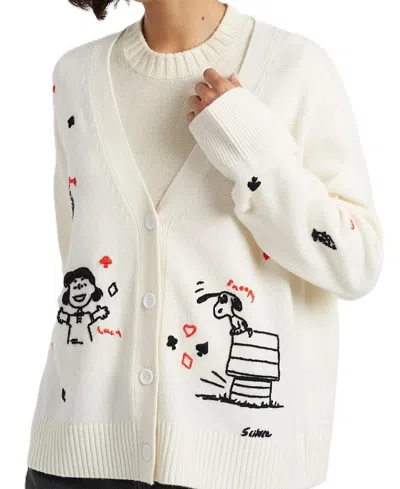 CHINTI & PARKER WOMEN'S WOOL CASHMERE PEANUTS POKER CARDIGAN