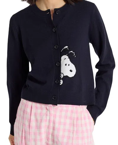 Chinti & Parker Women's Wool-cashmere Sneeky Snoopy Cardigan In Blue