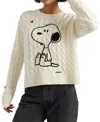 Chinti & Parker X Peanuts Snoopy-motif Cable-knit Sweater In Neutral