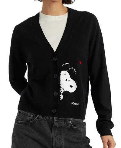CHINTI & PARKER WOMEN'S WOOL CASHMERE SNOOPY PEEK CARDIGAN