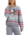 Chinti & Parker Women's Wool Cashmere Snoopy Ski Rollneck Sweater In Gray