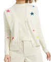 Chinti & Parker Cream Wool-cashmere Star Cardigan In White