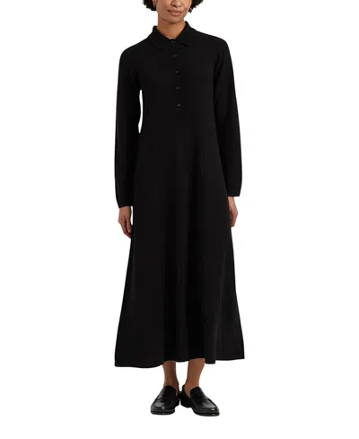 Chinti & Parker Basics A-line Polo-neck Maxi Dress In Black