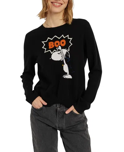 Chinti & Parker Wool-cashmere Snoopy Boo Sweater In Black