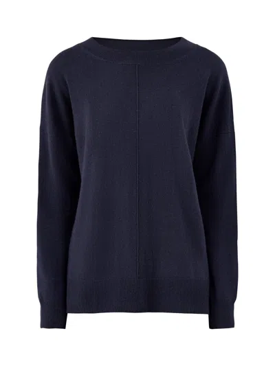 Chinti & Parker Womens Wide Slouchy Jumper In Blue