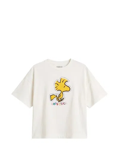 Chinti & Parker 우드스톡 자수 티셔츠 In White
