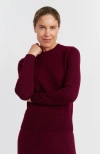 Chinti & Parker Wool & Cashmere Cropped Sporty Sweater In Burgundy