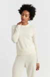 Chinti & Parker Wool & Cashmere Cropped Sporty Sweater In White