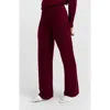 Chinti & Parker Wool & Cashmere Wide Leg Track Pant In Burgundy