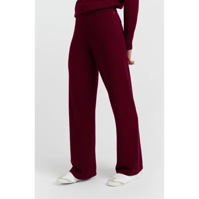 Chinti & Parker Wool & Cashmere Wide Leg Track Pant In Burgundy