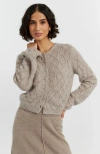Chinti & Parker Warm-oatmeal Wool Fluffy Diamond Cardigan In Brown