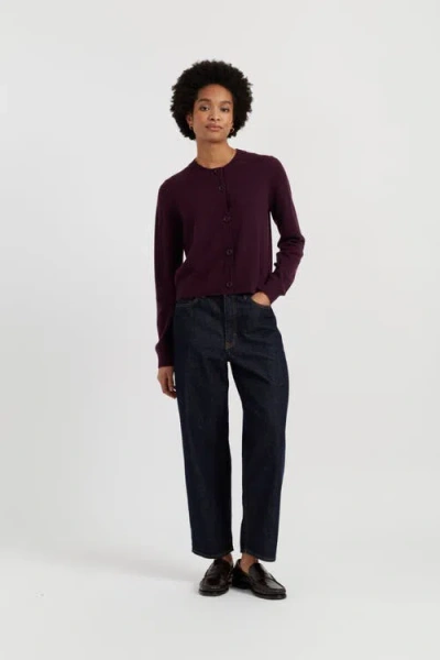 Chinti & Parker Wool Cashmere Blend Crew Neck Cropped Cardigan In Multi