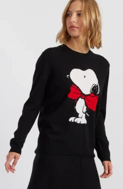 CHINTI & PARKER CHINTI & PARKER WOOL-CASHMERE BOW TIE SNOOPY SWEATER