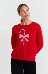 Chinti & Parker Wool-cashmere Candy Cane Sweater In Red