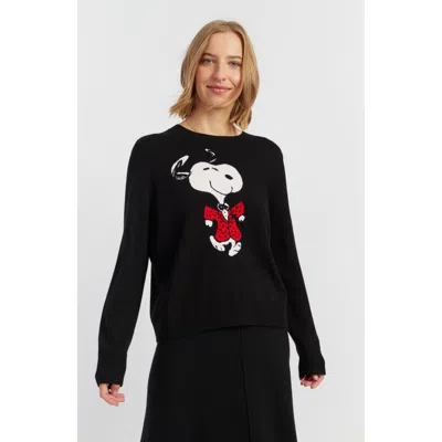CHINTI & PARKER CHINTI & PARKER WOOL-CASHMERE CREWNECK DANCING SNOOPY SWEATER