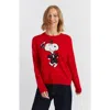 Chinti & Parker Wool-cashmere Crewneck Dancing Snoopy Sweater In Red