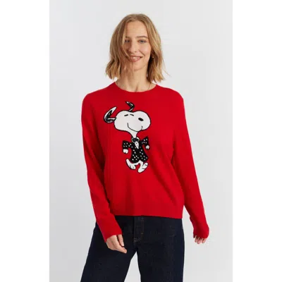 CHINTI & PARKER CHINTI & PARKER WOOL-CASHMERE CREWNECK DANCING SNOOPY SWEATER