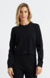 Chinti & Parker Wool Cashmere Cropped Cardigan In Black