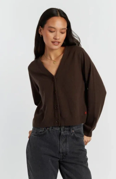 Chinti & Parker Wool Cashmere Cropped Cardigan In Brown