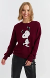 Chinti & Parker Wool-cashmere Dancing Snoopy Sweater In Red