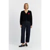 Chinti & Parker Wool Cashmere Heart Breton Cardigan In Black