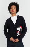 Chinti & Parker Wool-cashmere Holiday Snoopy Cardigan In Black