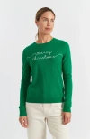 Chinti & Parker Wool-cashmere Merry Christmas Sweater In Green