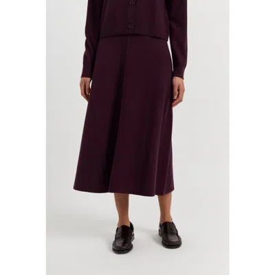 Chinti & Parker Wool Cashmere Midi Skirt In Aubergine